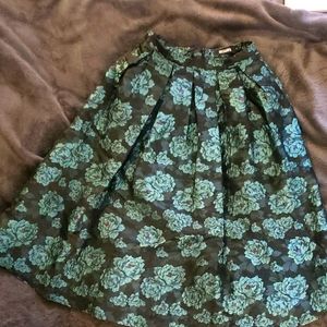 Green Floral Skirt
